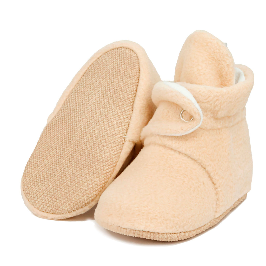Organic Baby Booties, Newborn Booties Basic, Beige - The Baby Penguin