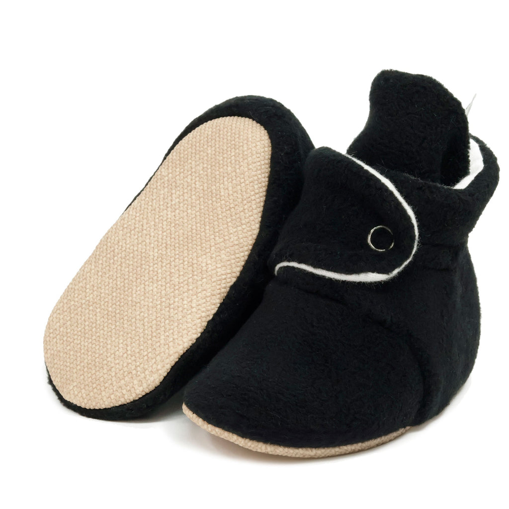 Organic Baby Booties, Newborn Booties Basic, Black - The Baby Penguin