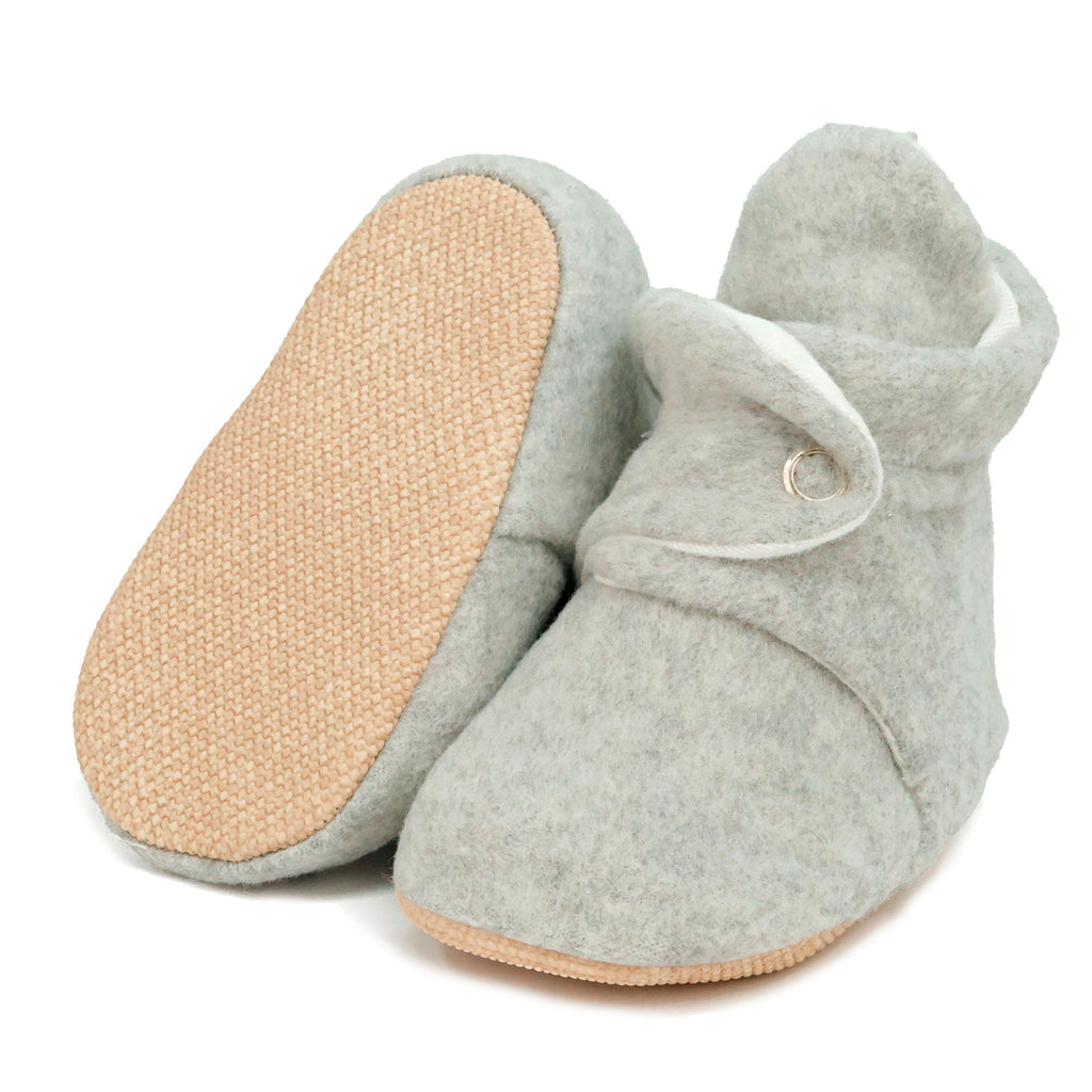 Organic Baby Booties, Newborn Booties Basic, Gray - The Baby Penguin