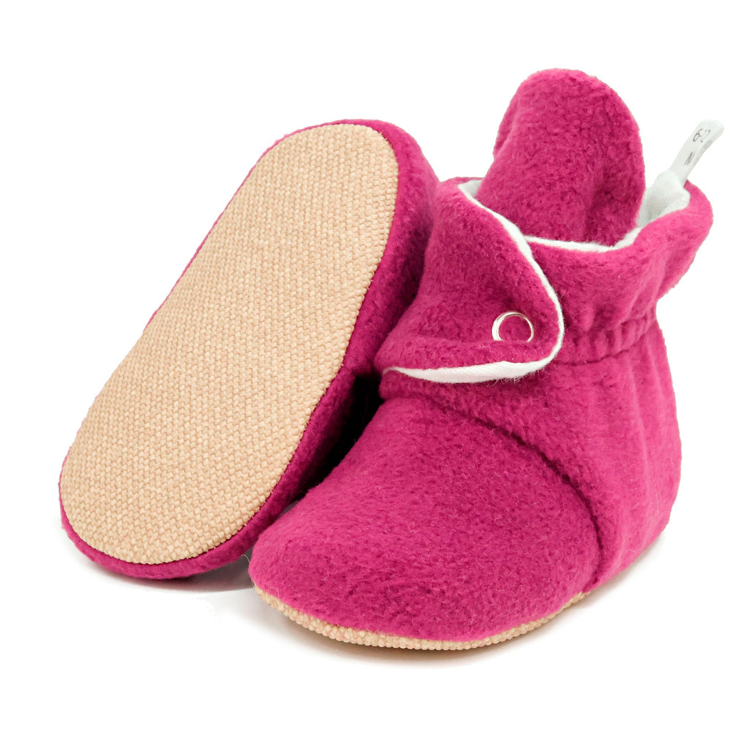 Organic Baby Booties, Newborn Booties Basic, Purple - The Baby Penguin