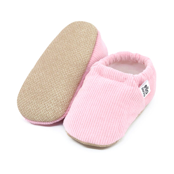 Organic Cotton Corduroy Home Nursery Moccasin Shoes , Pink - The Baby Penguin