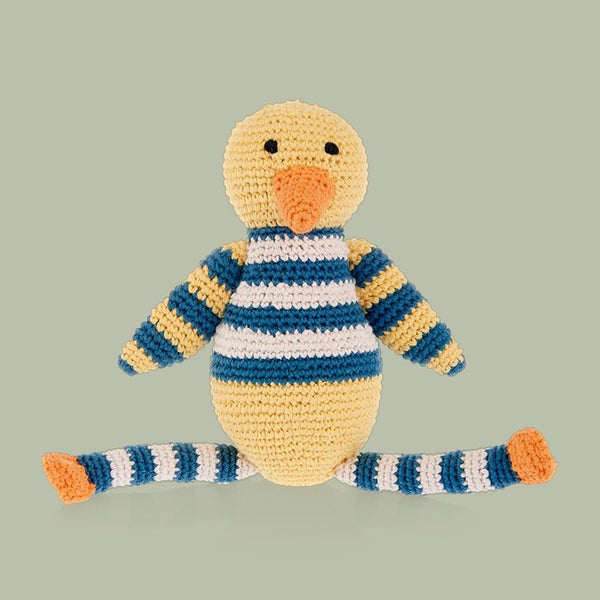 Organic Duck Rattle - Yellow and Blue |  | The Baby Penguin