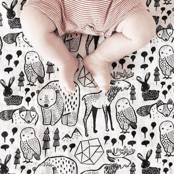 Organic Muslin Swaddle - Nordic - The Baby Penguin