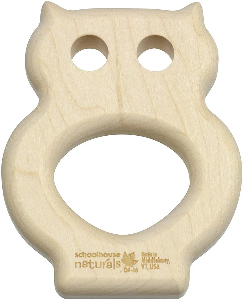 Owl Shaped Baby Teether | Natural | Made in the USA