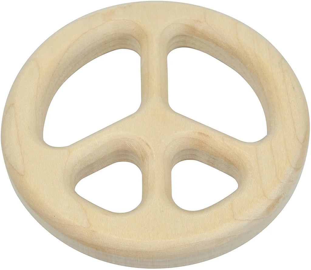 Peace Sign Baby Teether | Natural | Made in the USA