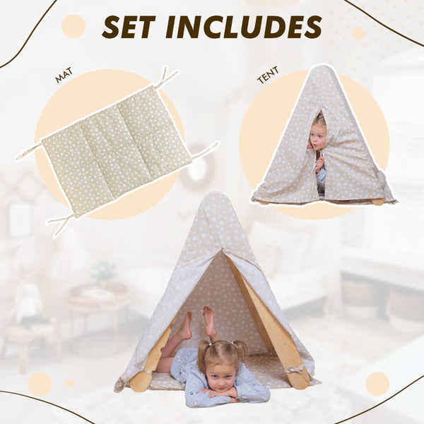 Play Tent Cover with Mat for Climbing Triangle Ladder - The Baby Penguin