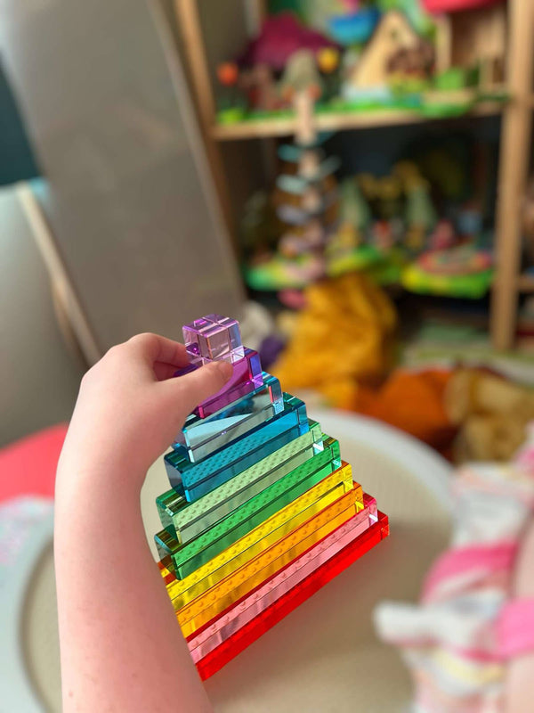 **Pre-order (Ships in 2-3 Weeks)**10-Piece Crystal Clear Pyramid Lucite Blocks – High Transparency Acrylic Stair Blocks |  | The Baby Penguin