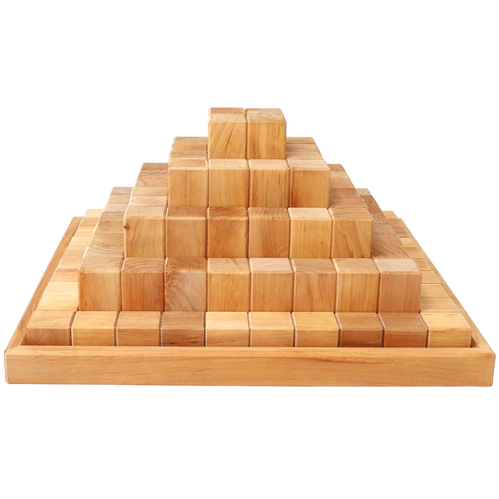**Pre-order (Ships in 2-3 Weeks)**100 Pcs Large Natural Stepped Pyramid Wooden Stacking Building Blocks |  | The Baby Penguin