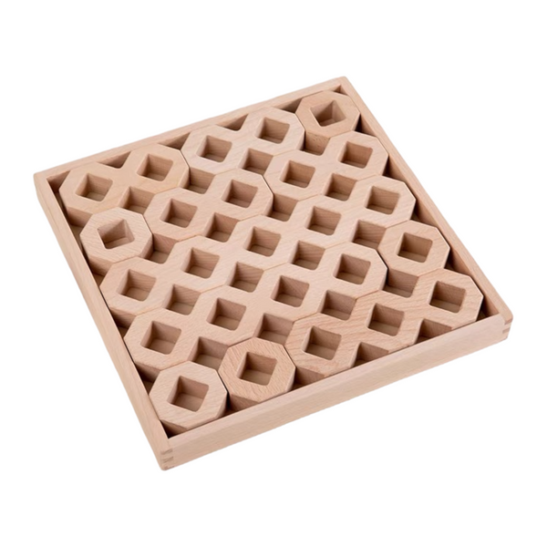 **Pre-order (Ships in 2-3 Weeks)**12 Pcs Wooden Windows Building Block Set with Storage Tray |  | The Baby Penguin