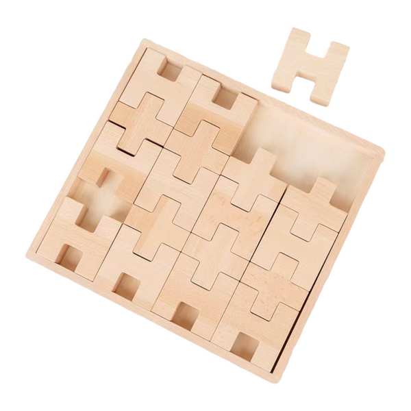 **Pre-order (Ships in 2-3 Weeks)**20 Pcs Wooden H and + Shape Blocks Set with Storage Tray |  | The Baby Penguin