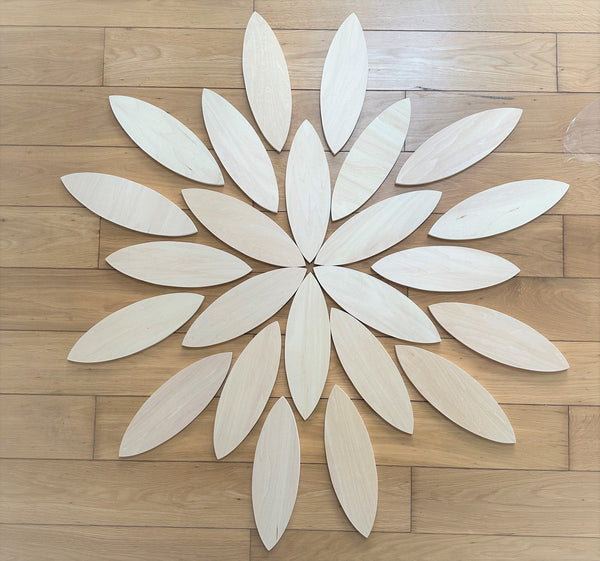 **Pre-order (Ships in 2-3 Weeks)**24 Pcs Natural Wooden Petal Mandala Platforms with Storage Tray |  | The Baby Penguin