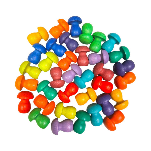 **Pre-order (Ships in 2-3 Weeks)**36 Pieces Colored Wooden Mandala Rainbow Loose Parts |  | The Baby Penguin