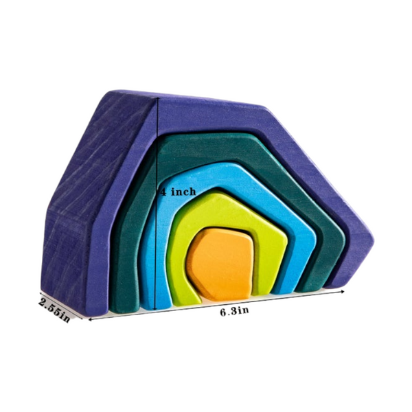 **Pre-order (Ships in 2-3 Weeks)**5 Pcs Stone Caves Stacking Blocks | toys | The Baby Penguin