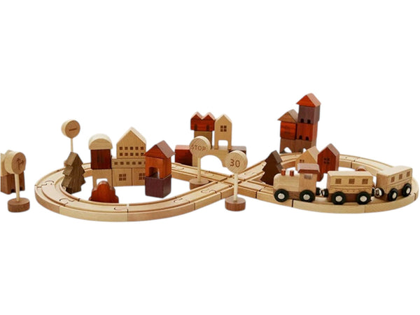 **Pre-order (Ships in 2-3 Weeks)**56 PCS Town Exploration Train Set with Track |  | The Baby Penguin