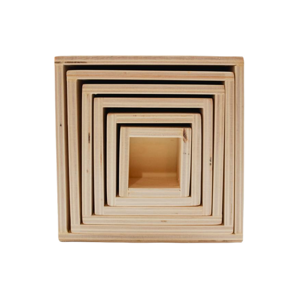 **Pre-order (Ships in 2-3 Weeks)**6 Pcs Natural Wooden Nesting Box Set | toys | The Baby Penguin