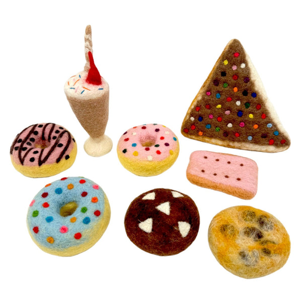 **Pre-order (Ships in 2-3 Weeks)**Handmade in Nepal 100% Wool Felt Foods Play Set for Pretend Cooking and Farmer's Market Play |  | The Baby Penguin