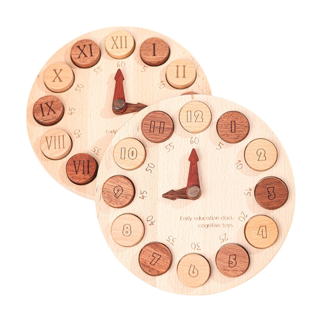 **Pre-order (Ships in 2-3 Weeks)**Wooden Cognitive Learning Clock – Dual-Sided Time Recognition Toy with Roman and Arabic Numerals |  | The Baby Penguin