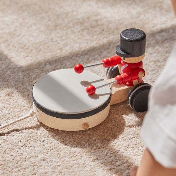 Pull Along Drummer - Top Sustainable Toy - PlanToys USA - The Baby Penguin