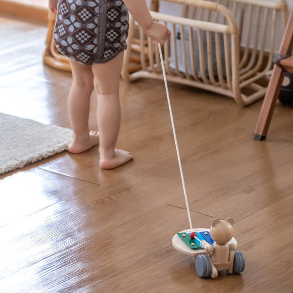 Pull Along Musical Bear - Top Sustainable Toy - PlanToys USA