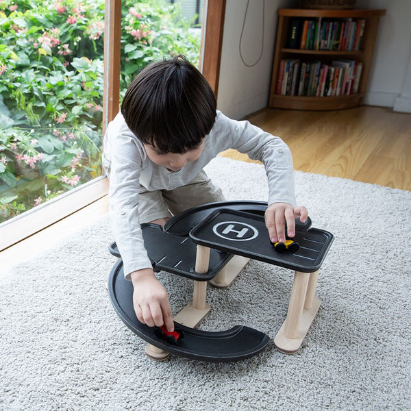 Race N Play Parking Garage - Top Sustainable Toy - PlanToys USA - The Baby Penguin