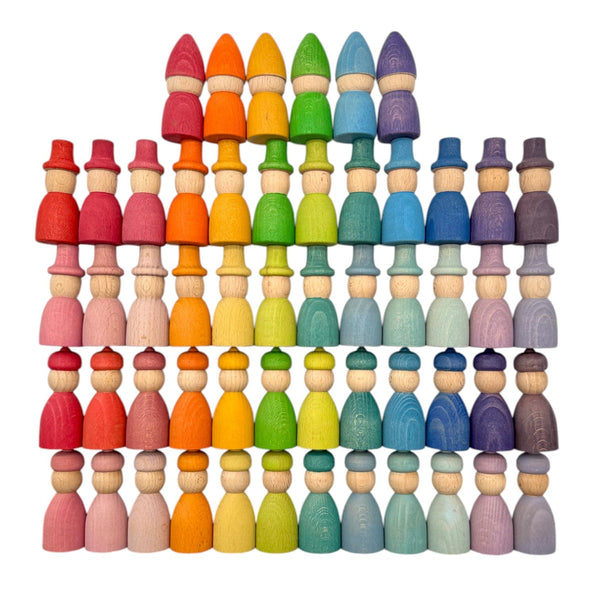 Rainbow & Pastel Wooden Peg Dolls Collection – 5 Styles |  | The Baby Penguin