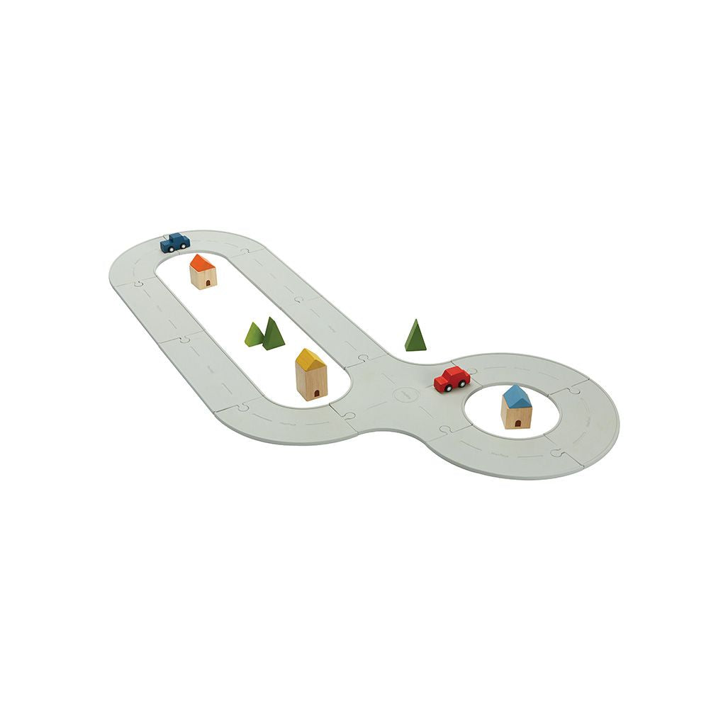 Rubber Road & Rail Set - Medium - Top Sustainable Toy - PlanToys USA - The Baby Penguin