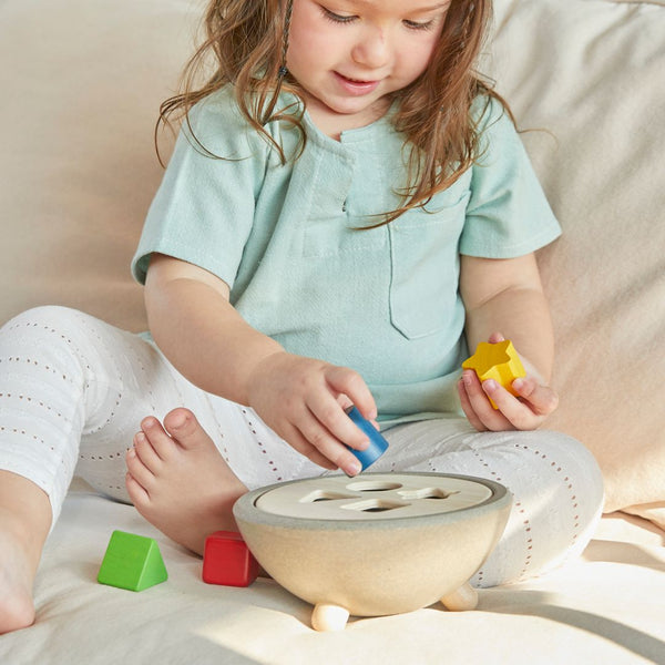 Shape Sorting Bowl - Top Sustainable Toy - PlanToys USA - The Baby Penguin
