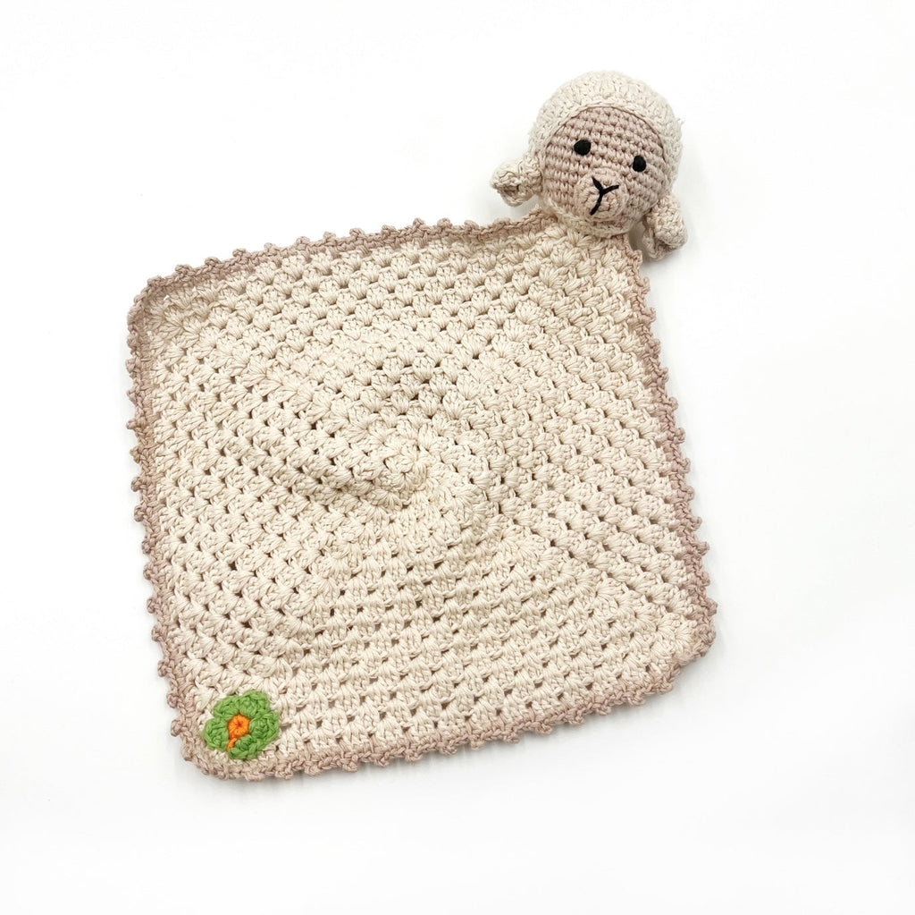 Little Lamb Lovey - Organic Cotton Soother | Lovey blanket toy | The Baby Penguin