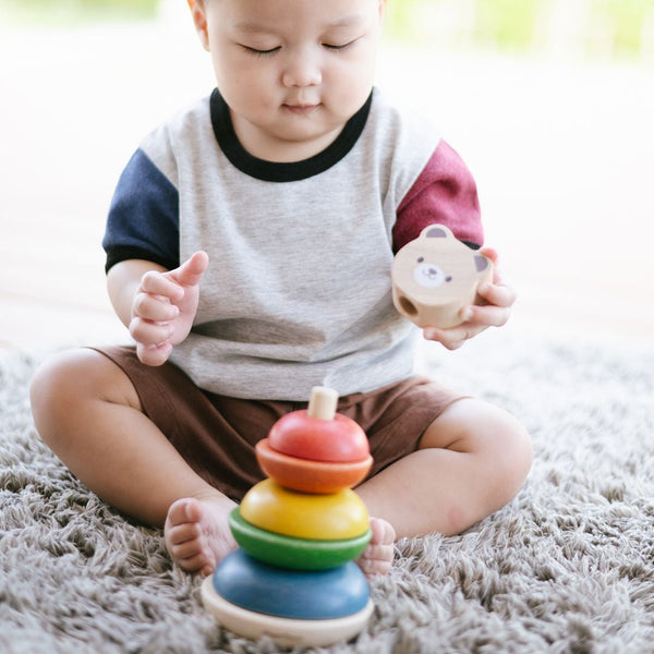 Stacking Ring - Bear - Top Sustainable Toy - PlanToys USA - The Baby Penguin