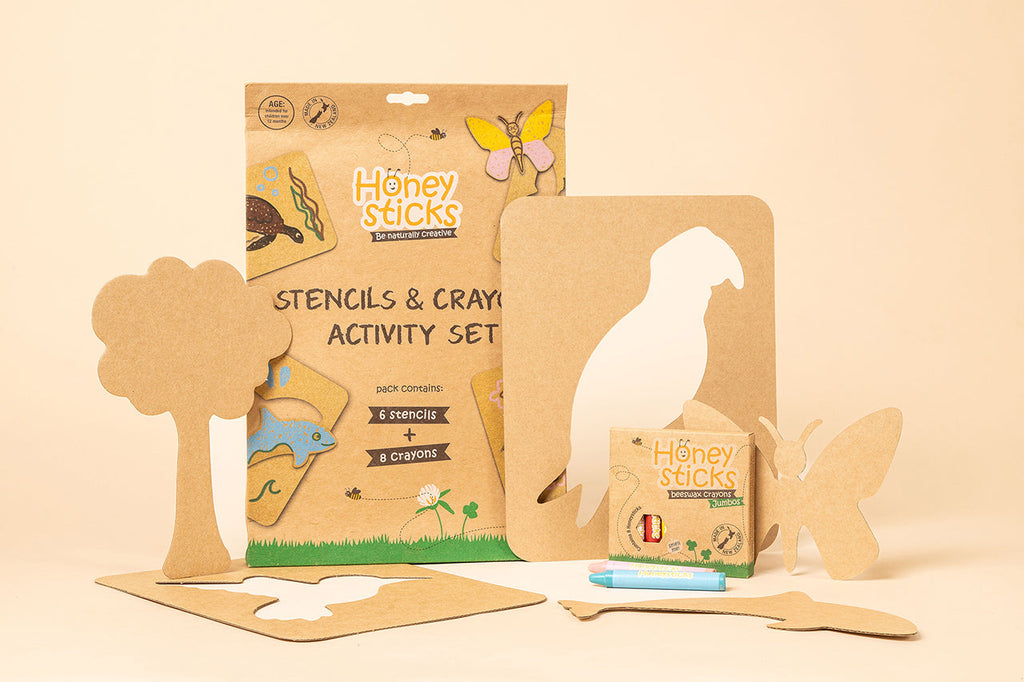 Stencils and Crayons Activity Set | Art Kit | The Baby Penguin