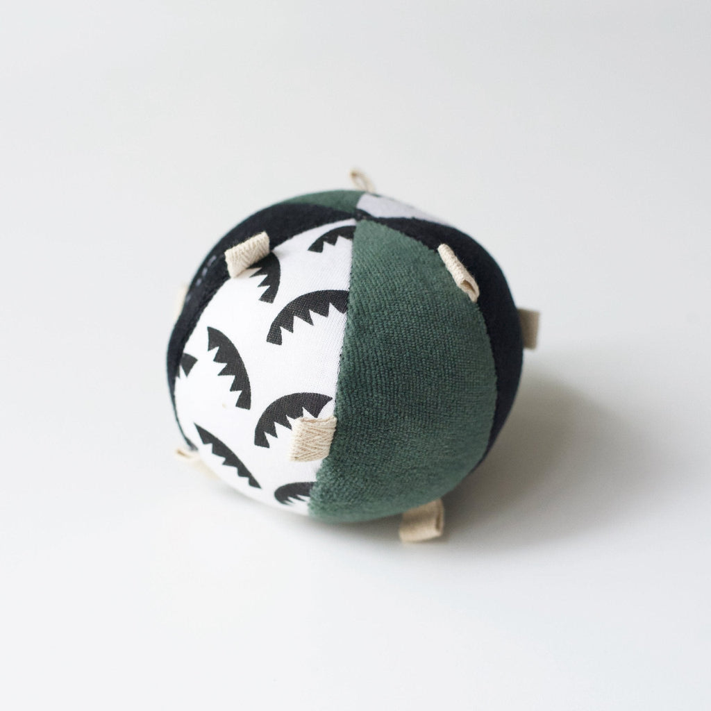 Taggy Ball with Rattle - Jungle Leaves - The Baby Penguin