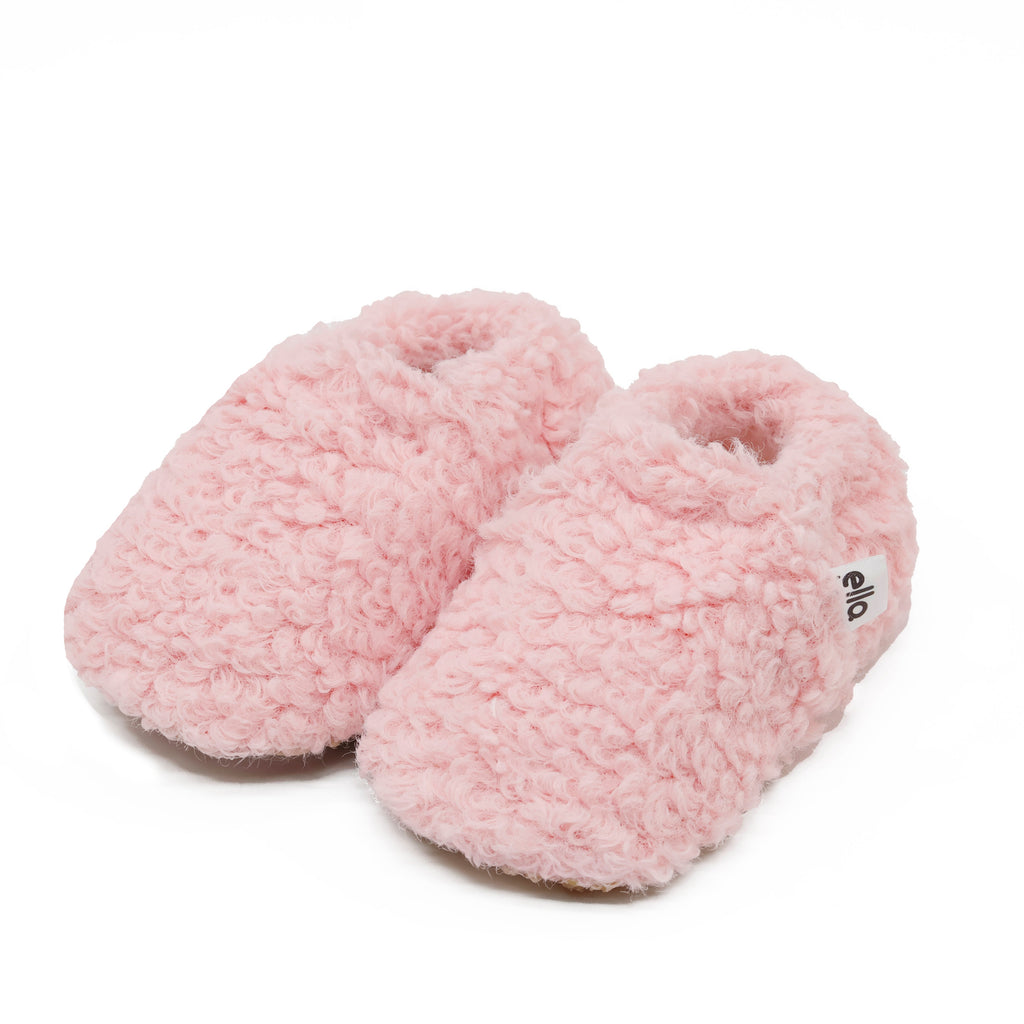 Tedy Baby Booties House Slippers, Non-Slip Sole, Organic Cotton Lining, Home Nursery Shoes Pink - The Baby Penguin