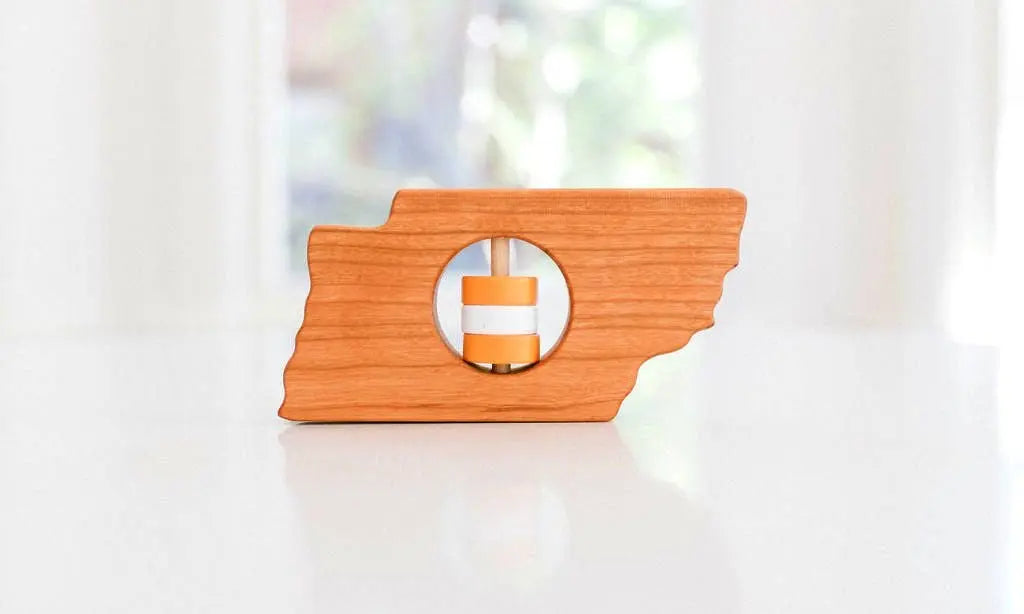 Tennessee State Wooden Rattle™ | Made in the USA | State Rattle | The Baby Penguin