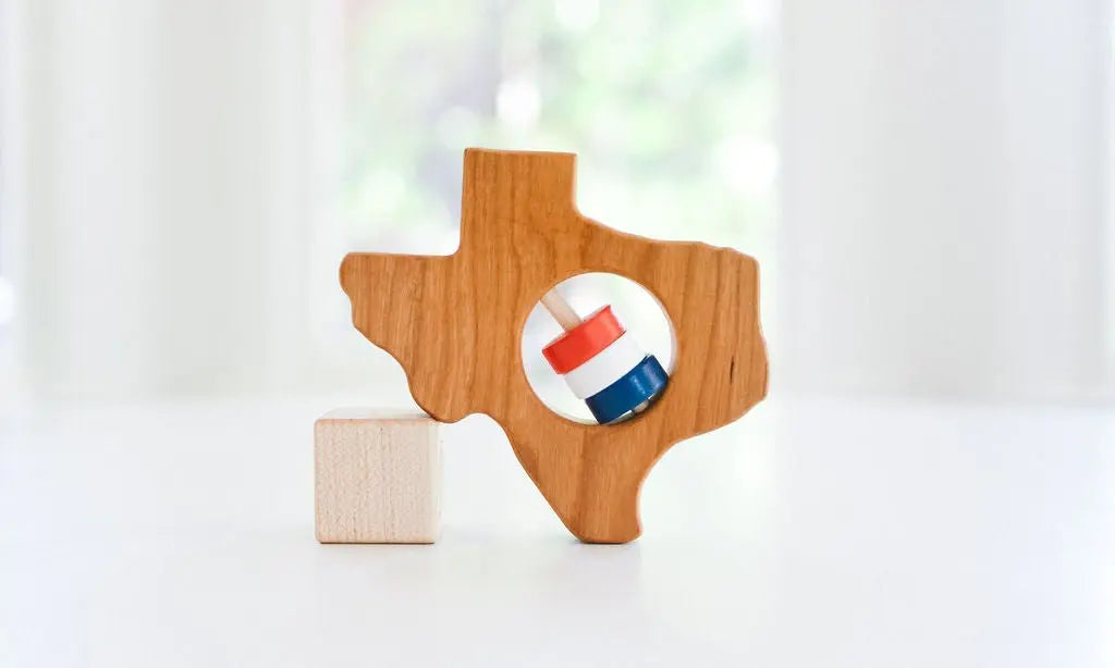 Texas State Wooden Baby Rattle™ | Made in the USA | Rattles | The Baby Penguin