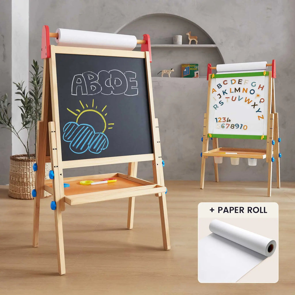 Tiny Land® 3-in-1 Art Easel & Paper Roll Set | Toy Drawing Tablets | The Baby Penguin