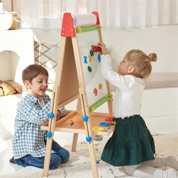 Tiny Land® 3-in-1 Art Easel & Paper Roll Set | Toy Drawing Tablets | The Baby Penguin