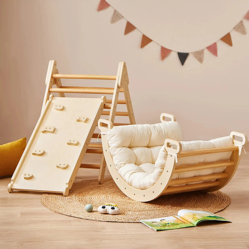 Tiny Land® 7-in-1 Montessori Climbing Set with Play Pad | climbing set | The Baby Penguin