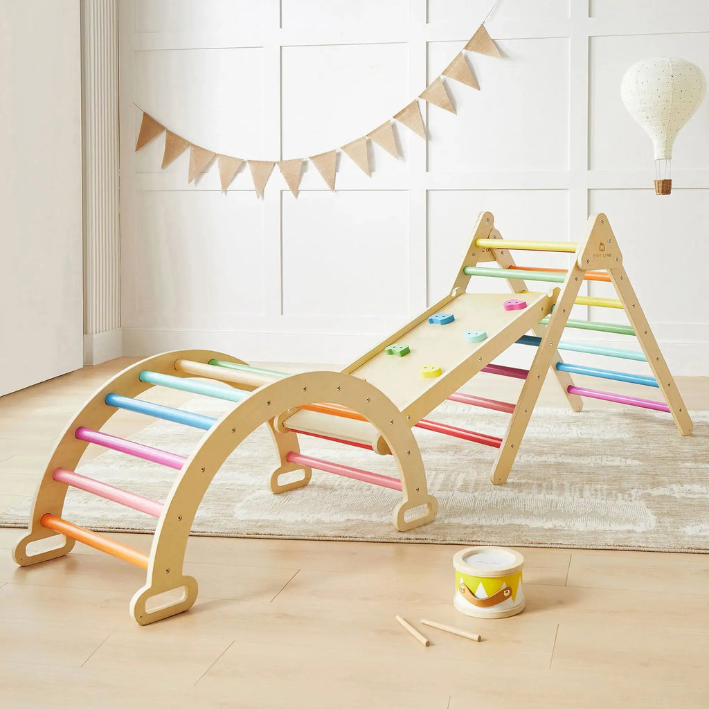 Tiny Land® 7-in-1 Rainbow Climbing Set | climbing set | The Baby Penguin