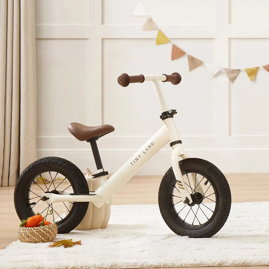 Tiny Land® Balance Bike - Milky White | Push & Pedal Riding Vehicles | The Baby Penguin