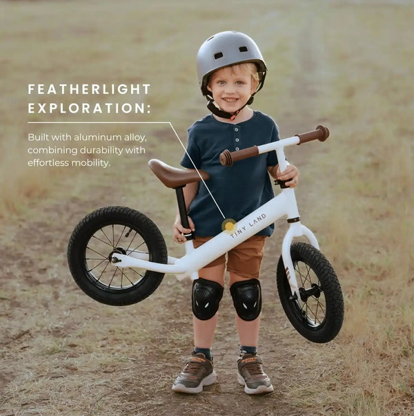 Tiny Land® Balance Bike - Milky White | Push & Pedal Riding Vehicles | The Baby Penguin