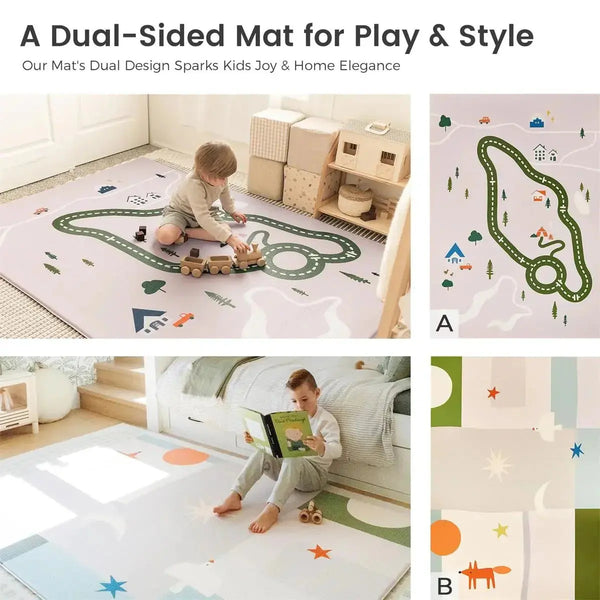 Tiny Land® Double-Sided Baby Playmat Forest Track Wonder | Play Mats | The Baby Penguin