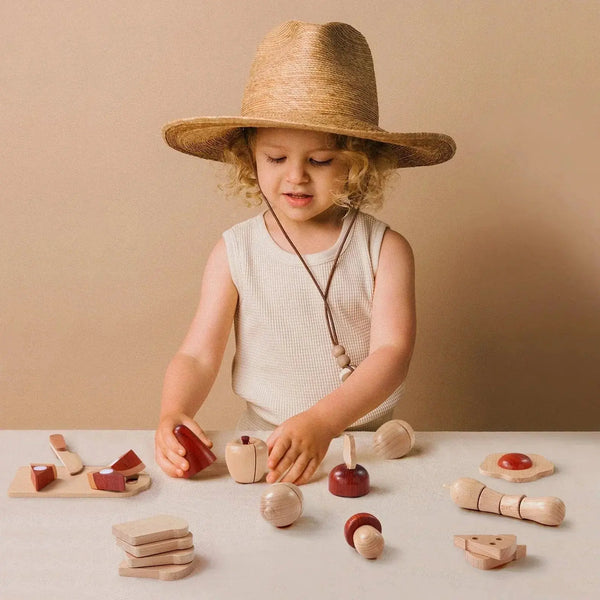 Tiny Land® Play Kitchen Accessories – Play Food for Play Kitchen: Wooden Cut and Play Food Toys | Toy Cookware | The Baby Penguin