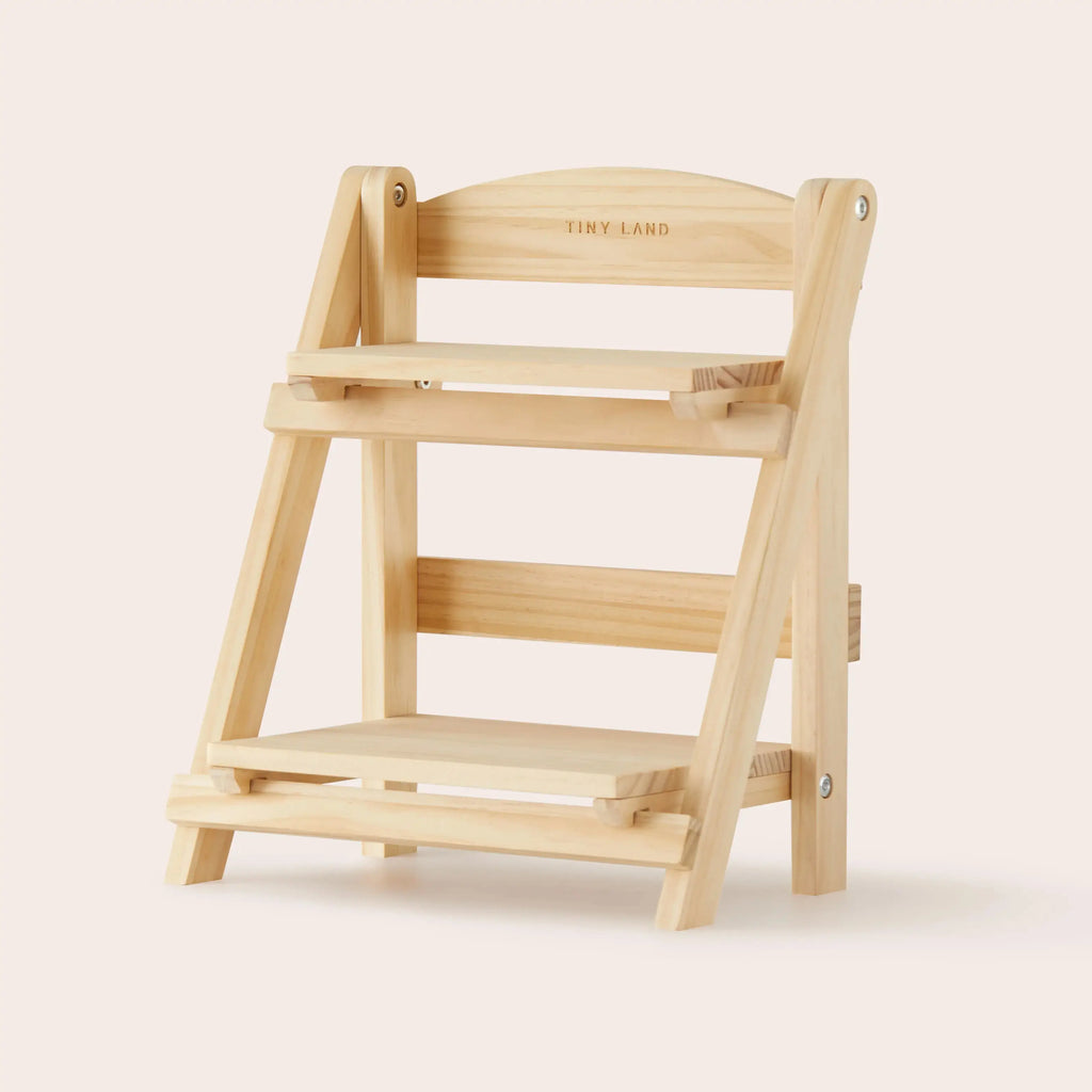 Tiny Land® Play Kitchen Accessories – Play Kitchen Food Storage: Versatile Wooden Rack for Play Food | rack | The Baby Penguin