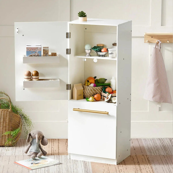 Tiny Land® Play Kitchen Accessories – Play Kitchen Fridge: Wooden Cabinet Refrigerator for Kids |  | The Baby Penguin
