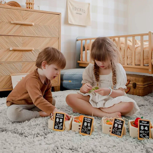 Tiny Land® Play Kitchen Accessories – Wooden Play Food for Play Kitchen: Pretend Cooking Set for Kids | Pretend Play | The Baby Penguin