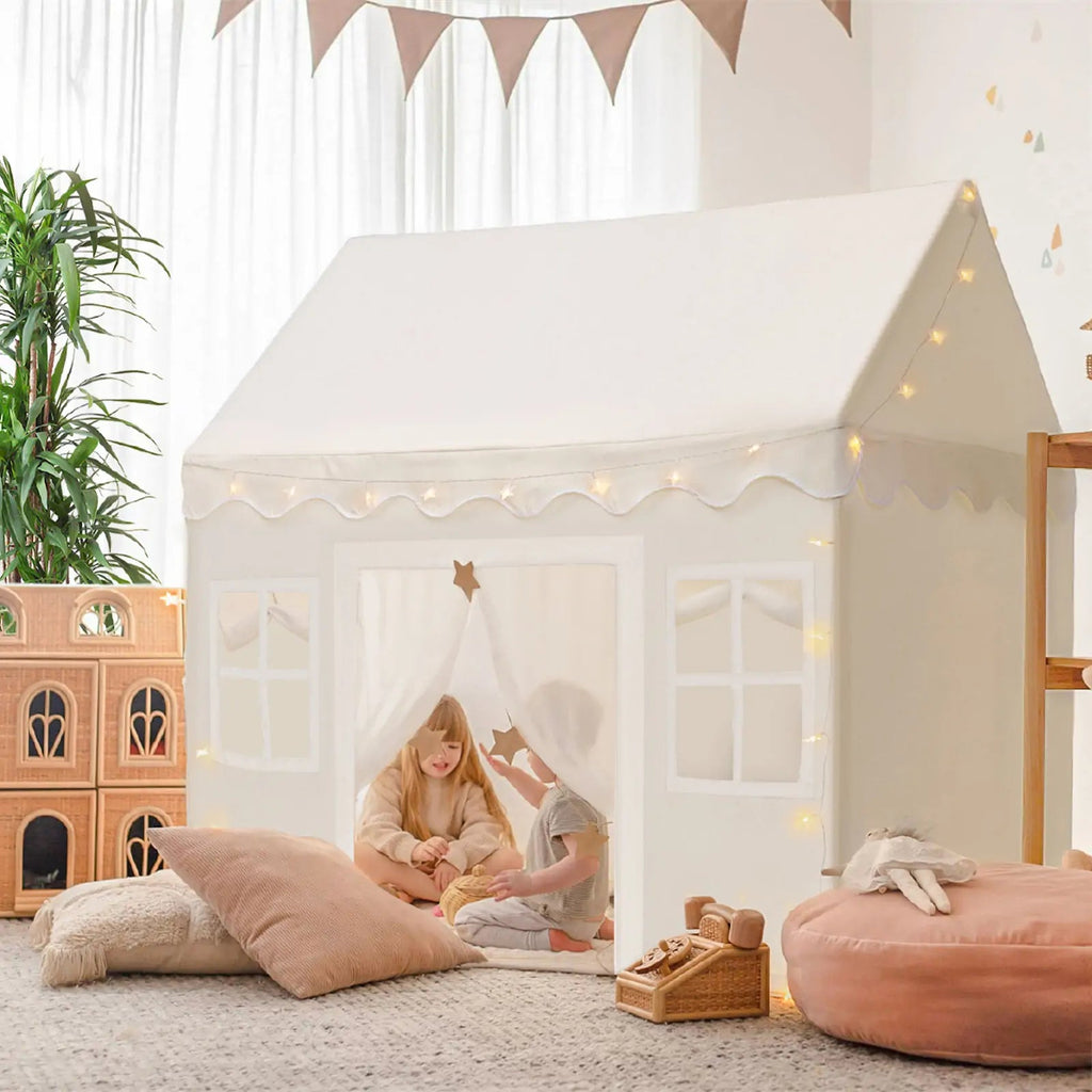Tiny Land® Playhouse Tent – Natural Cream Indoor Tent for Kids - The Baby Penguin