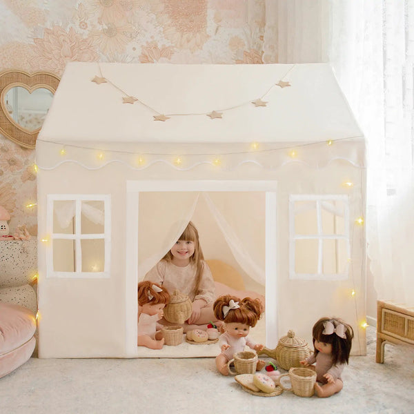 Tiny Land® Playhouse Tent – Natural Cream Indoor Tent for Kids - The Baby Penguin