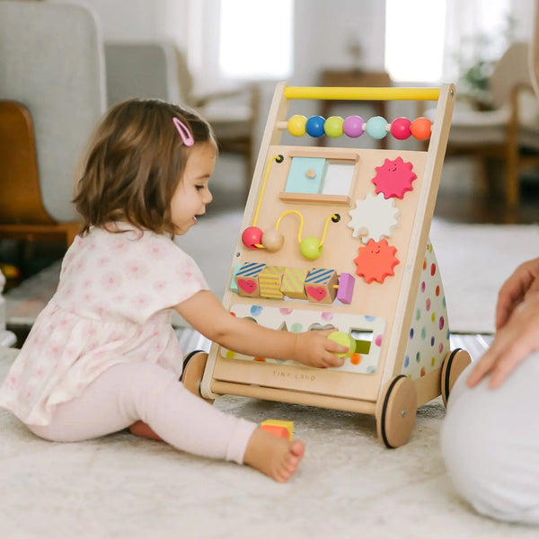Tiny Land® Premium Natural Wooden Activity Walker | baby walker | The Baby Penguin