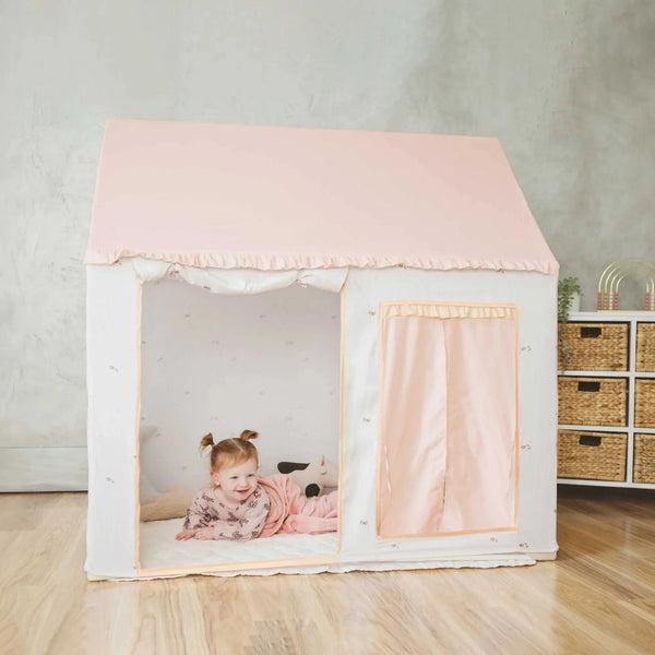 Tiny Land® Sweet Citrus Kids Play Tent – White and Pink Indoor Playhouse |  | The Baby Penguin