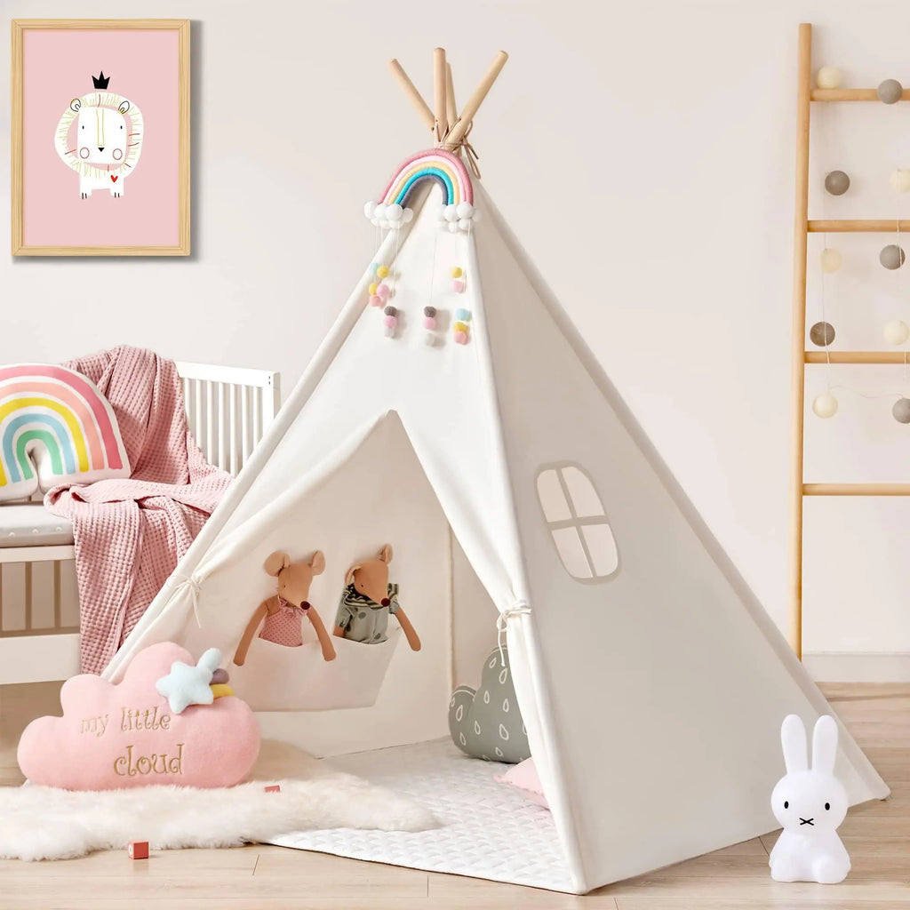 Tiny Land® Teepee Tent for Kids with Mat – Indoor Play Tent with Floor Mat | Tent | The Baby Penguin